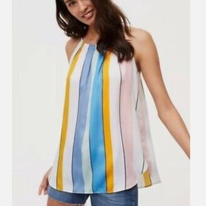 Loft Sundeck Stripe Halter Top Size S